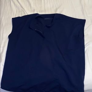 Figs - mandarin scrub top - navy - medium